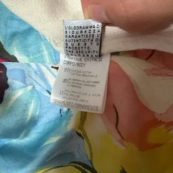 Roberto Cavalli S/S 2003 Bustier Corset Floral Abstract Denim Silk Top Vintage - Picture 8 of 12